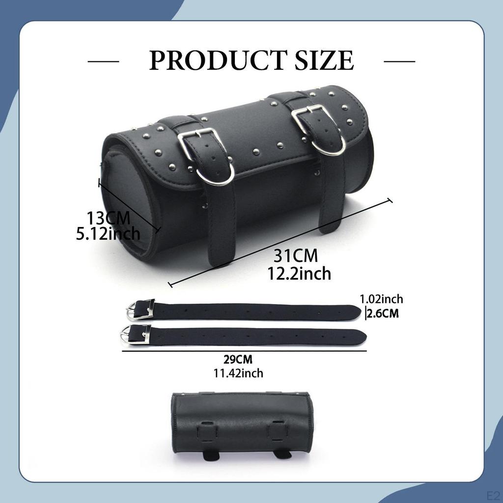 Motorcycle Tool Bag for Bikes Universal Easy Installation Handy PU Leather Cycling Accessory