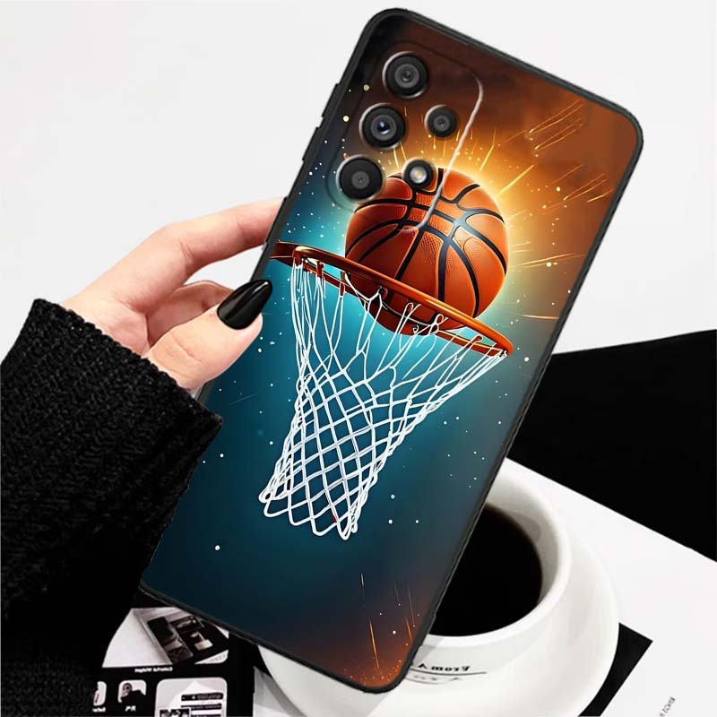 Sports basketball cool For Samsung A73 A72 A71 A55 A54 A53 A52 A51 A13 A22 A16 A15 A12 A14 A26 A07 5G Black Phone Case