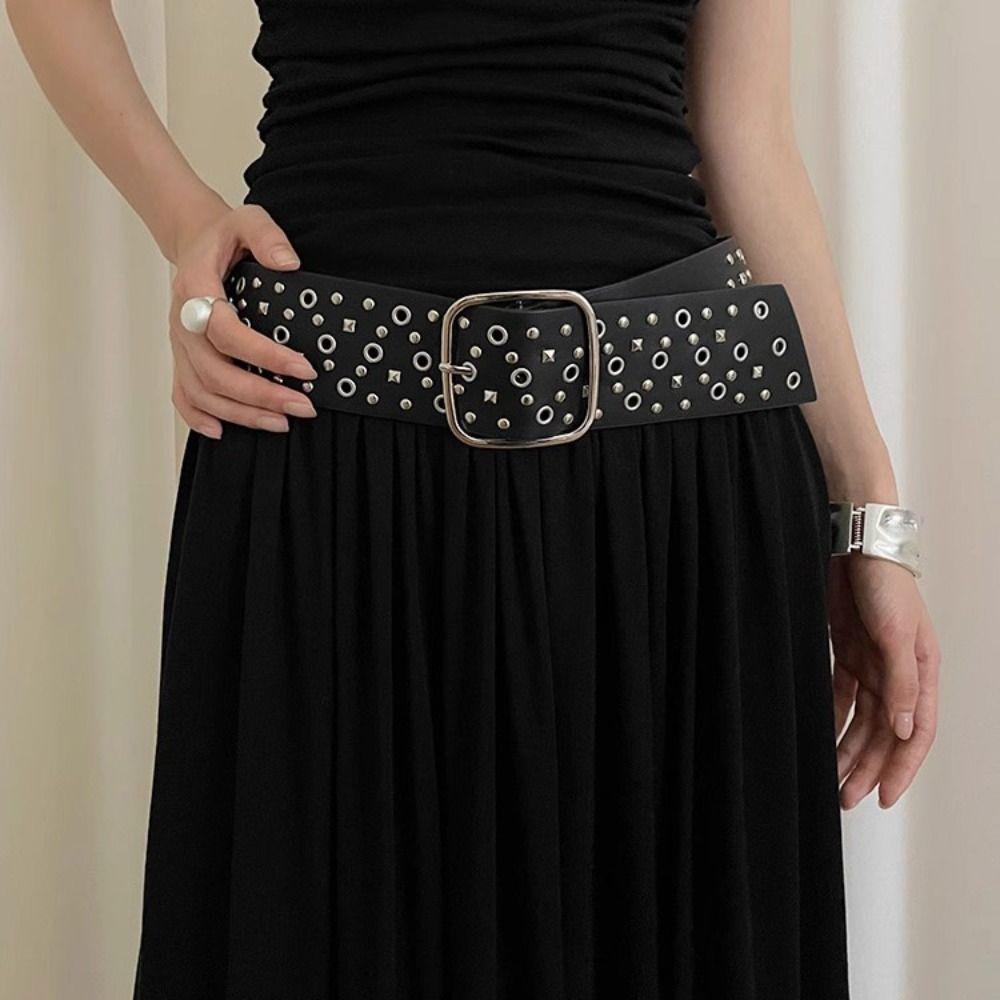 

Suede Wide Waistband Harajuku PU Leather Belt Fashion Cowgirl Belt Dress чёрный