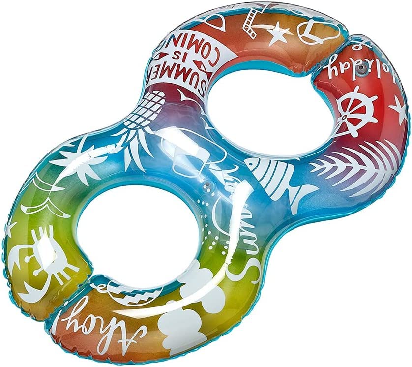 Docking Float, 70cm & 80cm, Double Ring Rainbow Set for Two (Float, Slider Bag)