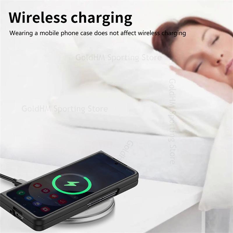 For Magsafe Magnetic Leather Phone Case For Samsung Galaxy Z Fold7 5G Wireless Charger Magsafing Hard PC Tough Cover For Samsung Z Fold 7 6 5 4 3 5G