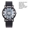 Men Hollow Round Dial Watch Vintage Casual Formal Dress Watch Quartz Movement Wristwatch Fashion Jewelry Accessories
