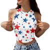Women's Fashion Independence Day Print Sleeveless Base Tank Top
