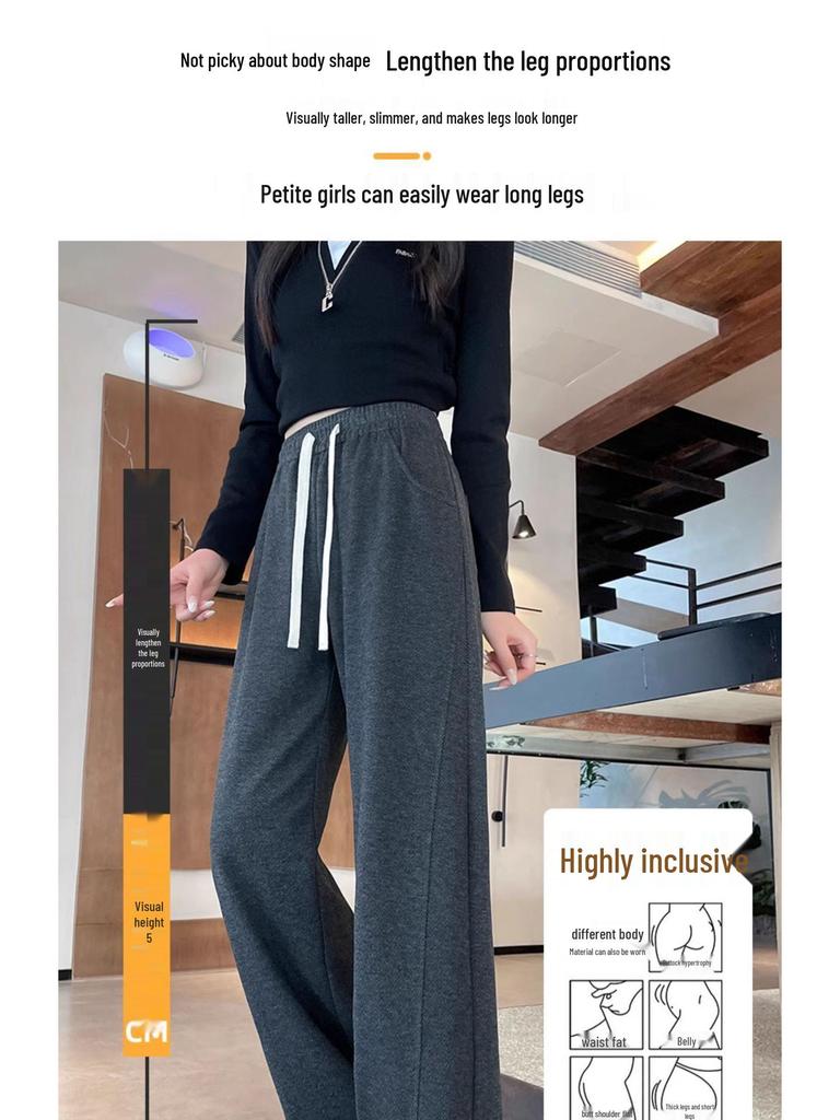 Plus Size High Waist Wide Leg Pants for Women - Spring & Autumn Casual Straight Leg Style, fits up to 200 lbs.