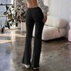 Women's New Fashion Trend Solid Colour Spice Girls Low Waist Package Hip Basic Wide Leg Casual Flared Trousers