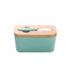 High-quality Ceramic Butter Box with Round Wooden Covers Porcelain Butter Holder  Household