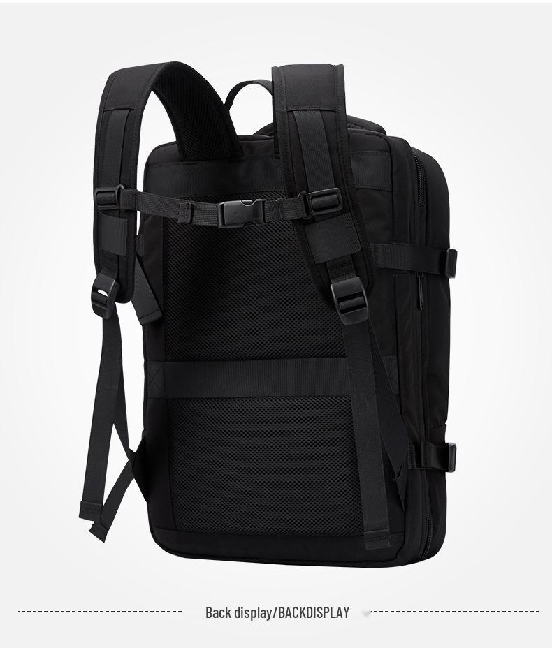 Men's Leather Business Travel Backpack with Laptop Compartment and Wet/Dry Separation