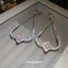 ins trend design sense pink diamond flower bracelet niche fashion bracelet women's Korean high-end commuter jewelry