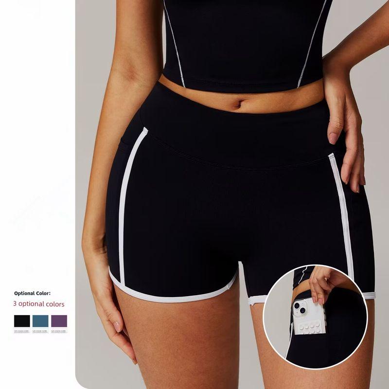 Aloiob Sports Vest Women Shockproof Fake Two Pieces Top Yoga Clothes Set High Intensity Fitness Three Points Short Pants