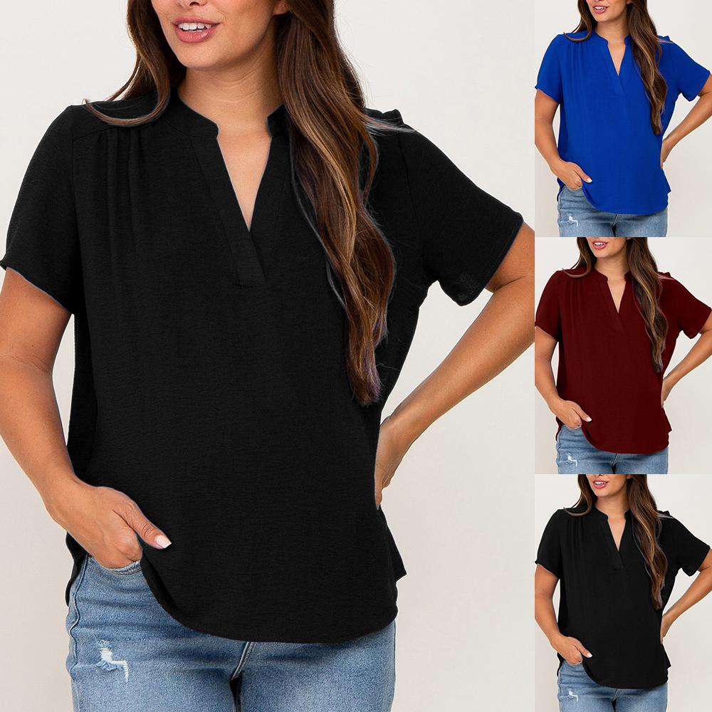 

Футболка для беременных с v-образным вырезом и короткими рукавами, свободные топы для грудного вскармливания для беременных S чёрный