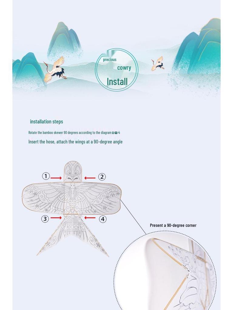 Retro 3D Bamboo Skewer Kite DIY Kit for Kids & Adults