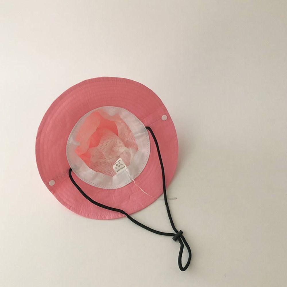 Quick-dry Summer Kid Sunhat Bow Embroidery Children's Fisherman Hat Candy Color Bucket Hat  Kid