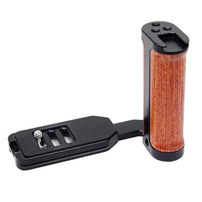 SIUTATDSH Wooden Camera Handle for Universal Cold Shoe Arca Quick Release Screw Super Expandable Cameras, Built-in Mount, Plate, L-Shaped Plate, 1/4"