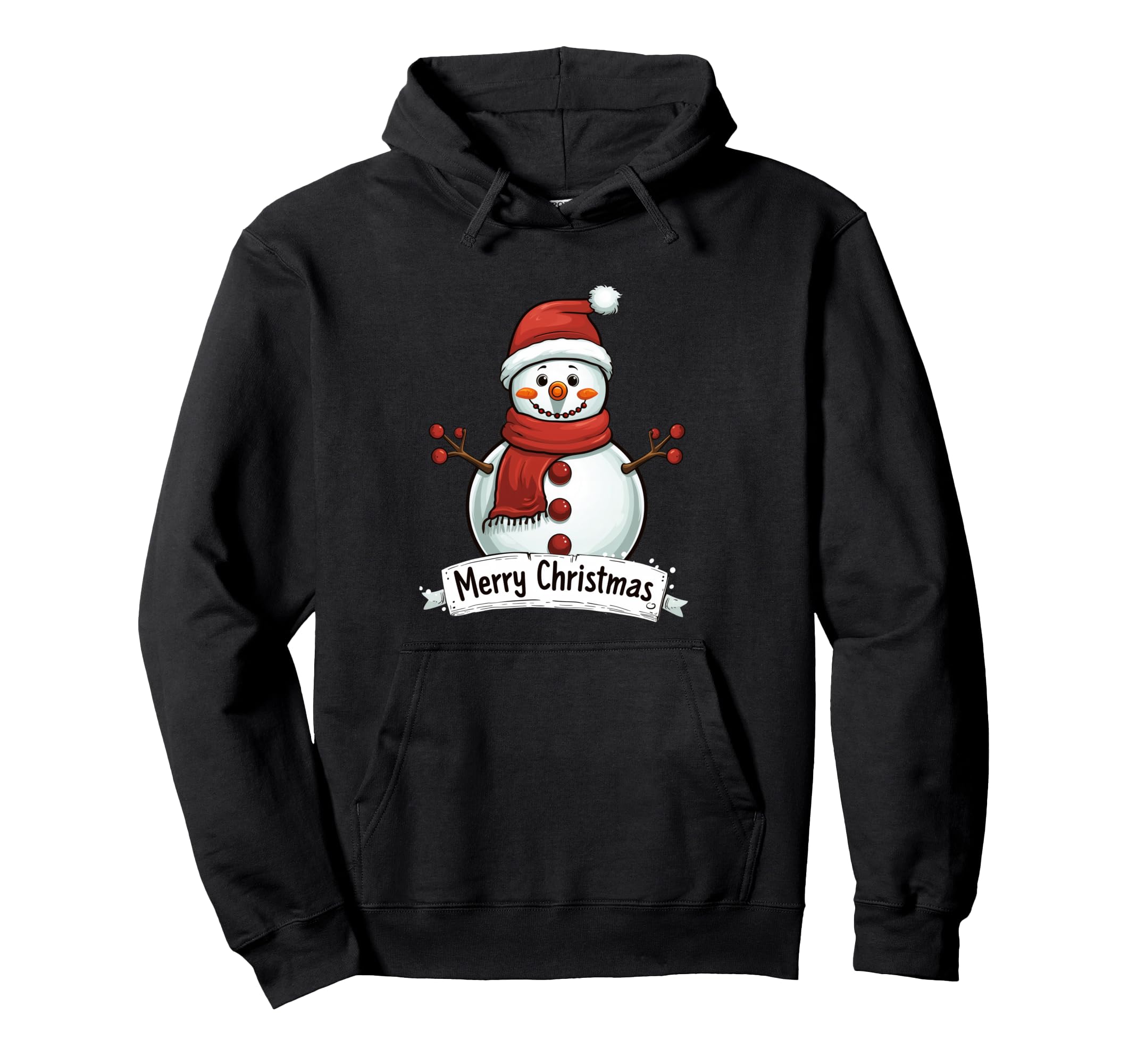 

Funny and cute snowman Christmas party hoodie чёрный