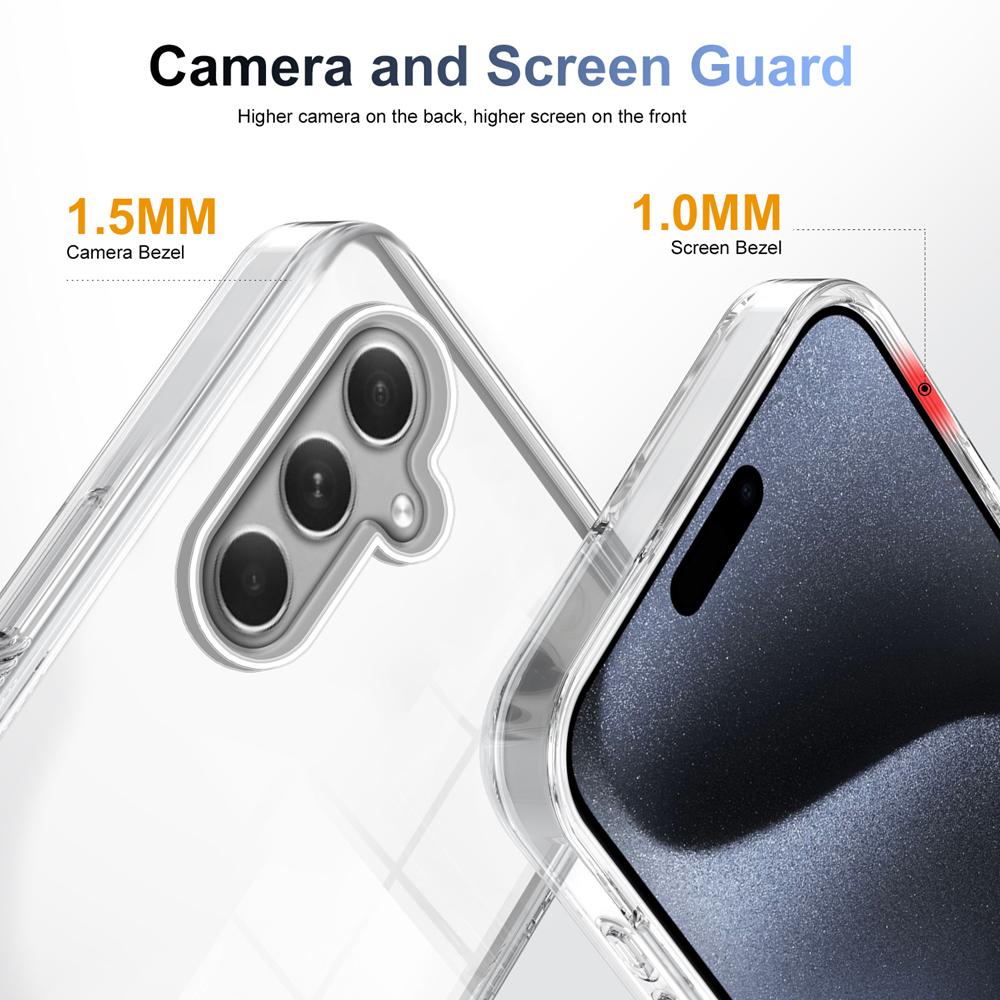 KEYSION Transparente Handyhülle für Samsung A55 5G A35 A25 TPU+PC Rutschfest HD Klar Stoßfest Handyhülle für Galaxy A15 A05S