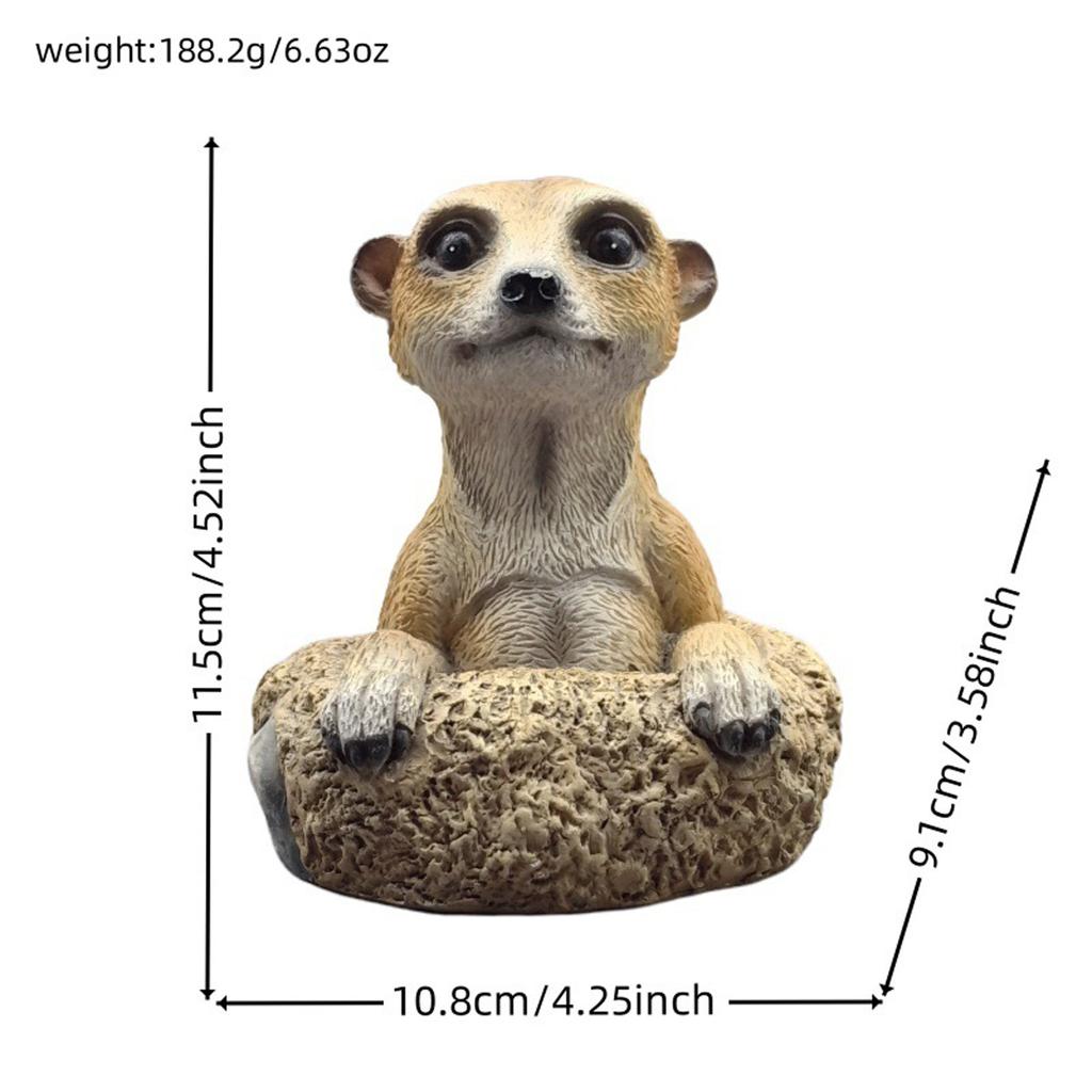 Figurina Realistica di Suricato in Resina per Decorazione Animale da Giardino