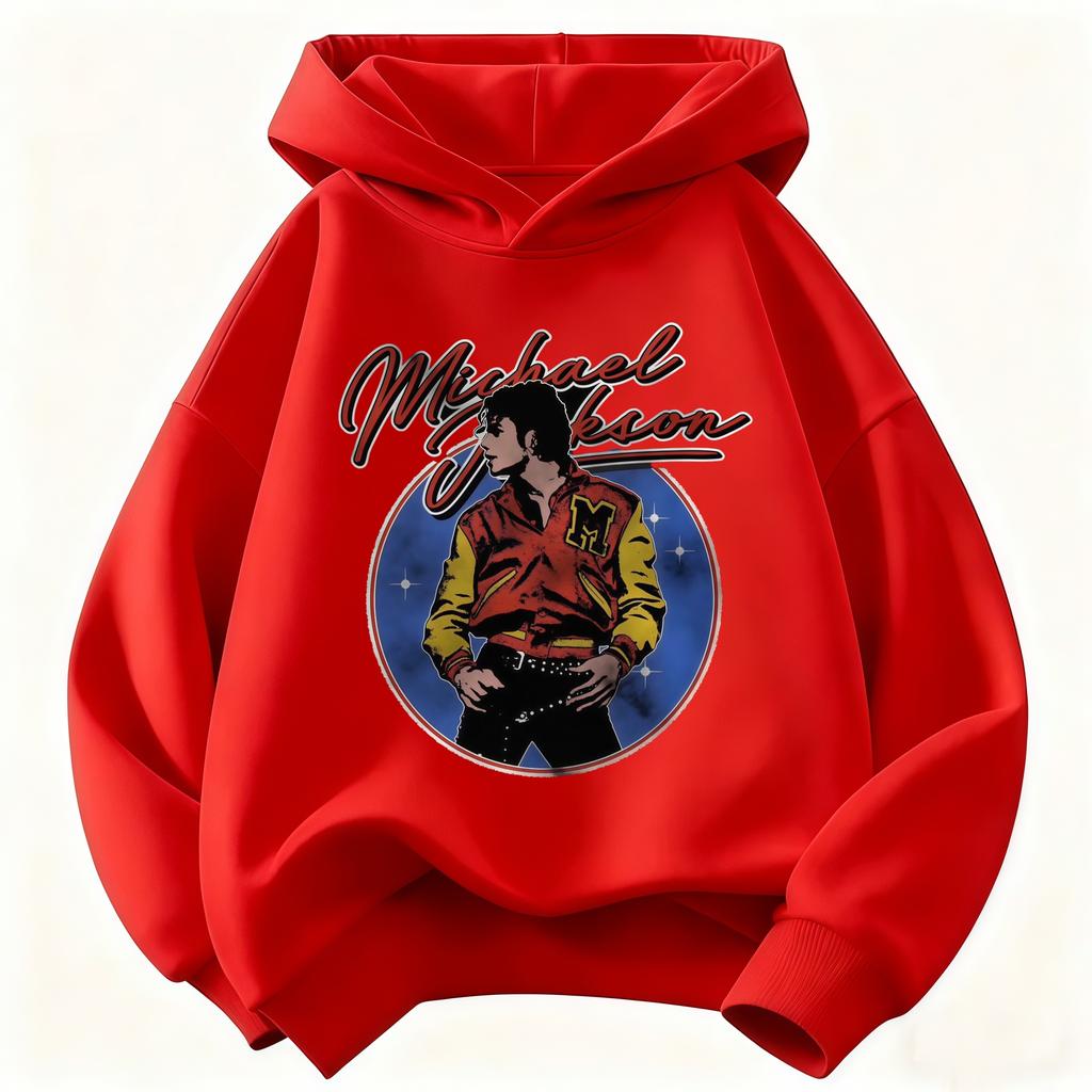 Felpa con cappuccio per bambini Michael Jackson Who's Bad Stampa ritratto album Pullover Bambini Ragazzi Ragazze Moda Felpa casual