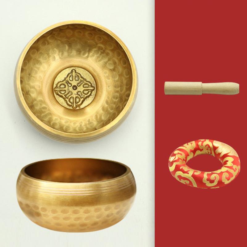 Nepal Tibetan Buddhist Bowl Handmade Singing Bowl Set Cushion Mallet Religion