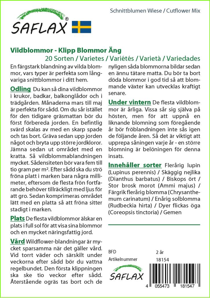 SAFLAX Cutflower Mix - 1000 Seeds - 20 Wildflower Mix