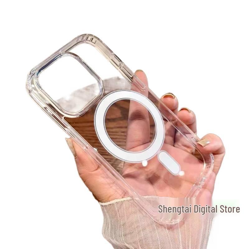 Transparent Magnetic Drop-Proof Acrylic Case for iPhone 16 Pro Max and iPhone 17