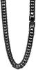 Crazy Angel Surgical Stainless Steel Metal Black 6-Sided Double Curb Chain, 6.5mm Wide, 60cm, Men's Necklace