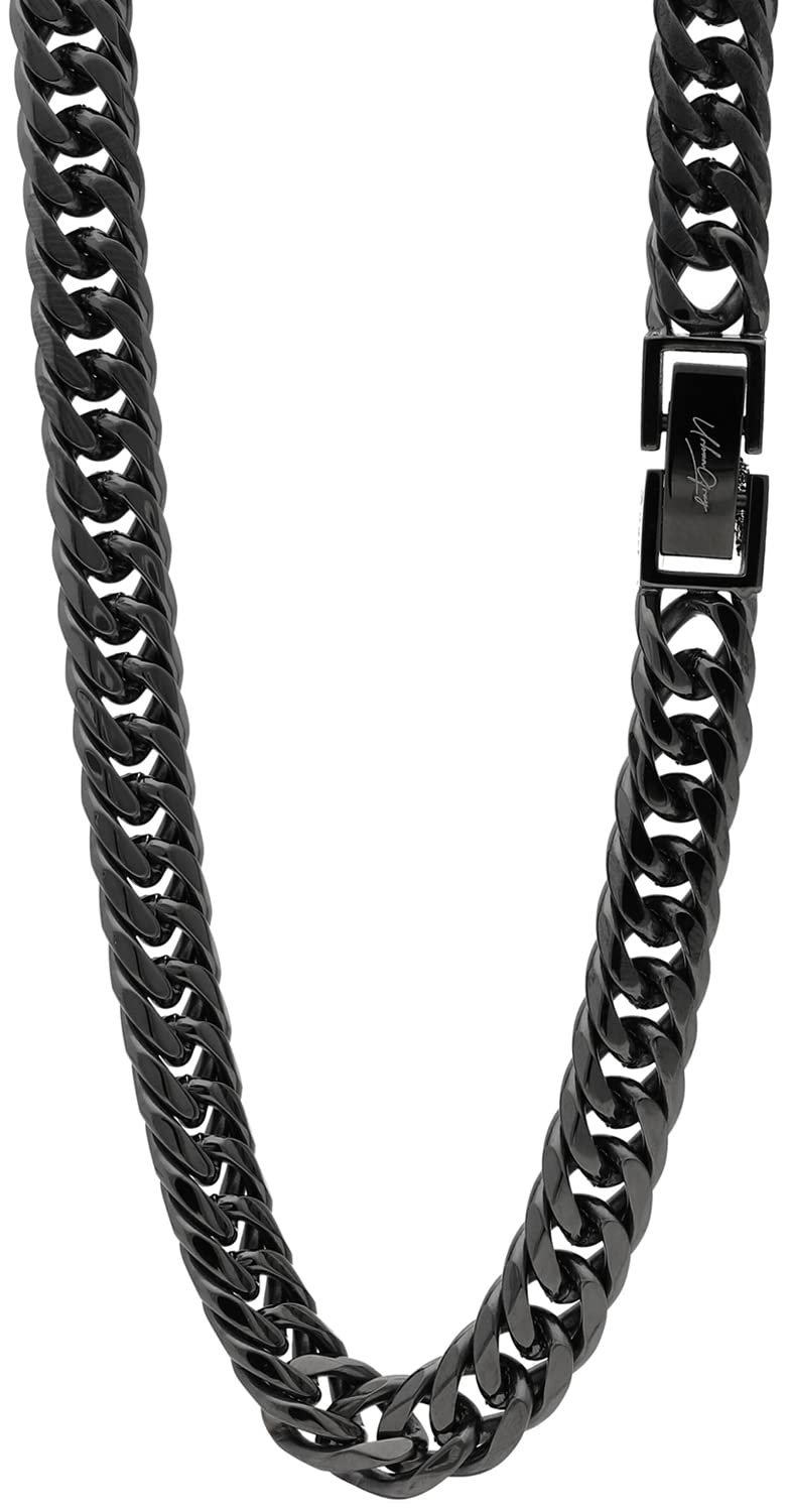 

Crazy Angel Surgical Stainless Steel Metal Black 6-Sided Double Curb Chain, 6.5mm Wide, 60cm, Men s Necklace