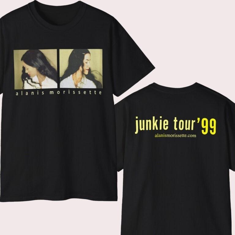 Ретро футболка Alanis Morissette Junkie Tour 1999 года, двусторонняя, унисекс XXL