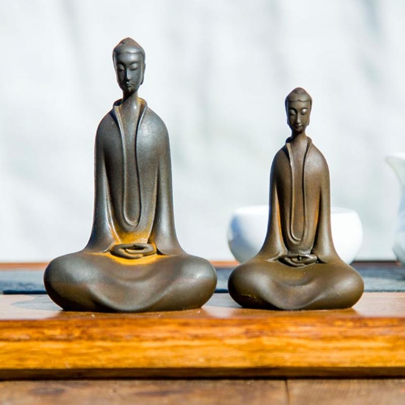 Outdoor Sitting Buddhism Statue Meditating Carving Statue Buddhism Sculpture for Peaceful Home and Garden Decoration