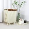 Foldable Fabric Laundry Basket with Iron Frame for Dorm and Bathroom