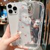 Red Cherry Clear Silicone Wave Phone Case For Samsung Galaxy S23 S24 S25 S26 Ultra S22 S21 S20 Plus FE A35 A54 A55 Cover