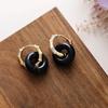 Luxury High Quality European and American Natural Stone Crystal Donut Earrings Earrings Fashion Commuter Earrings Stainless Steel Earrings Jewelry