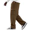 Men's Weave Loose Fit Cargo Pants with Multi-Pockets and Drawstring Elastic Waist for Casual Daily Wear