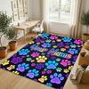 Dog Theme Crystal Velvet Rug Personalized Custom Name Text Soft Floor Mat Home Decor