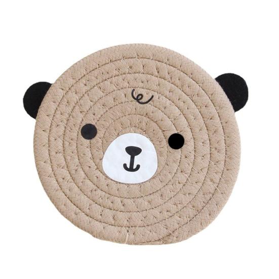Placemat Non-slip Anti-scalding Kitchen Tools Practical Cartoon Bear Tea Coffee Cup Mat for Home