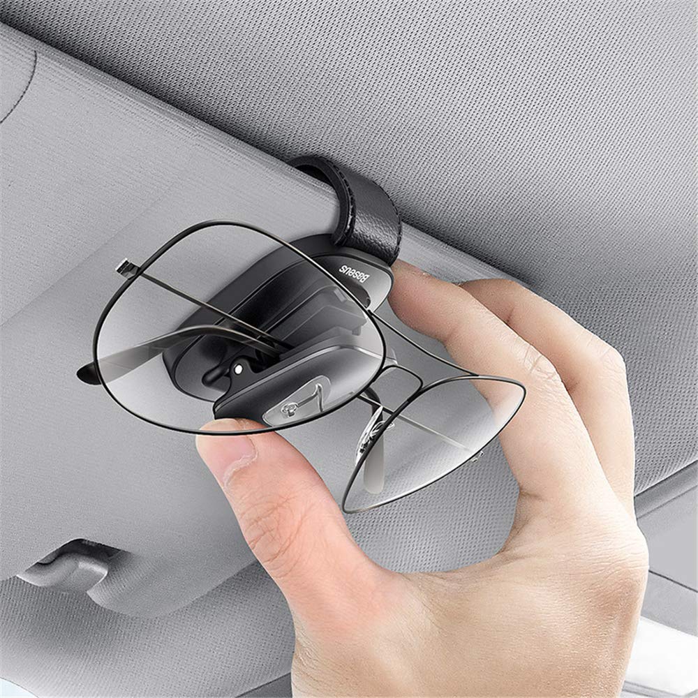Zukida Car Glasses Sunglasses Storage Car Glasses Card Small Item Easy Installation To Sun Visor Clip, Box, Case, Storage, Glasses, Storage, (Black 2)