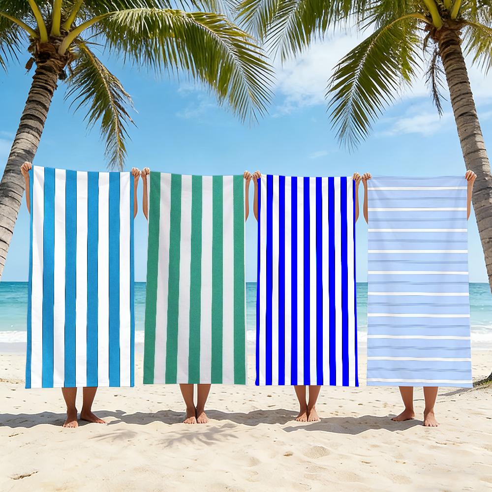 Stripe Towel Beach Towel Travel Lightweight Skin Friendly for Pool Beach Camping Cruise Summer