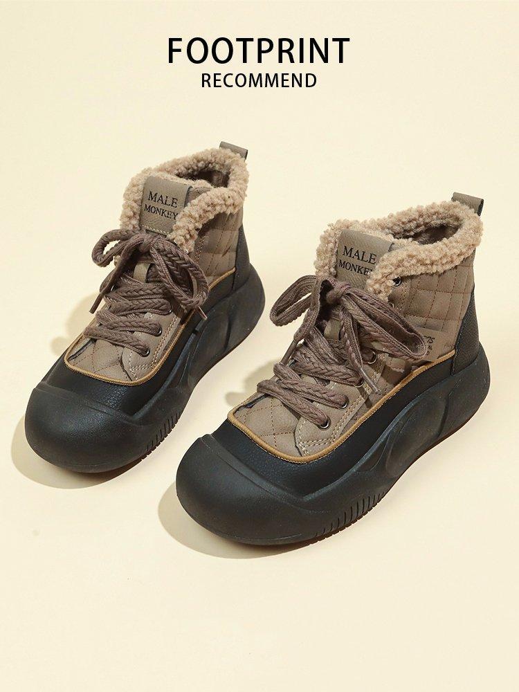 Winter cold-proof snow boots women's new thick-soled non-slip short boots piled and thickened warm high-top cotton shoes tide