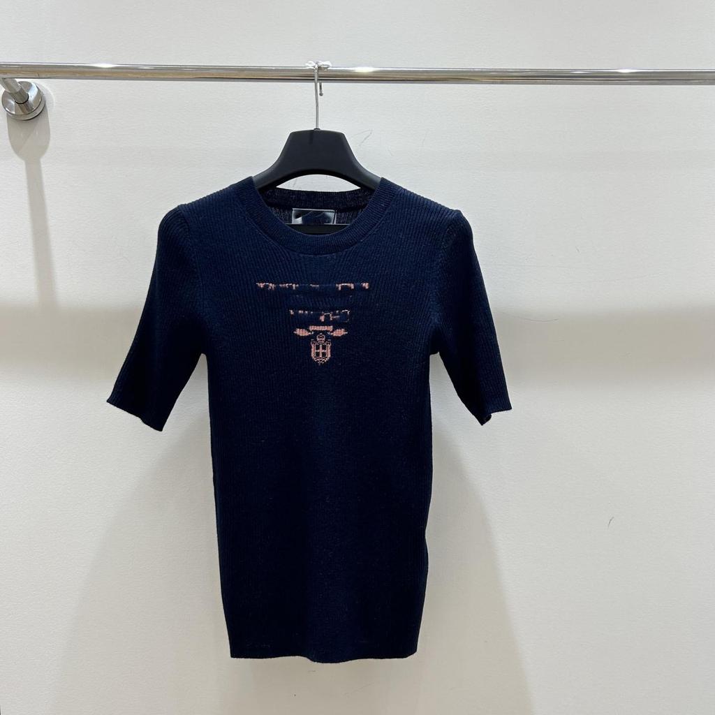 Women's Slim Fit White T-shirt with Summer Embroidered Logo