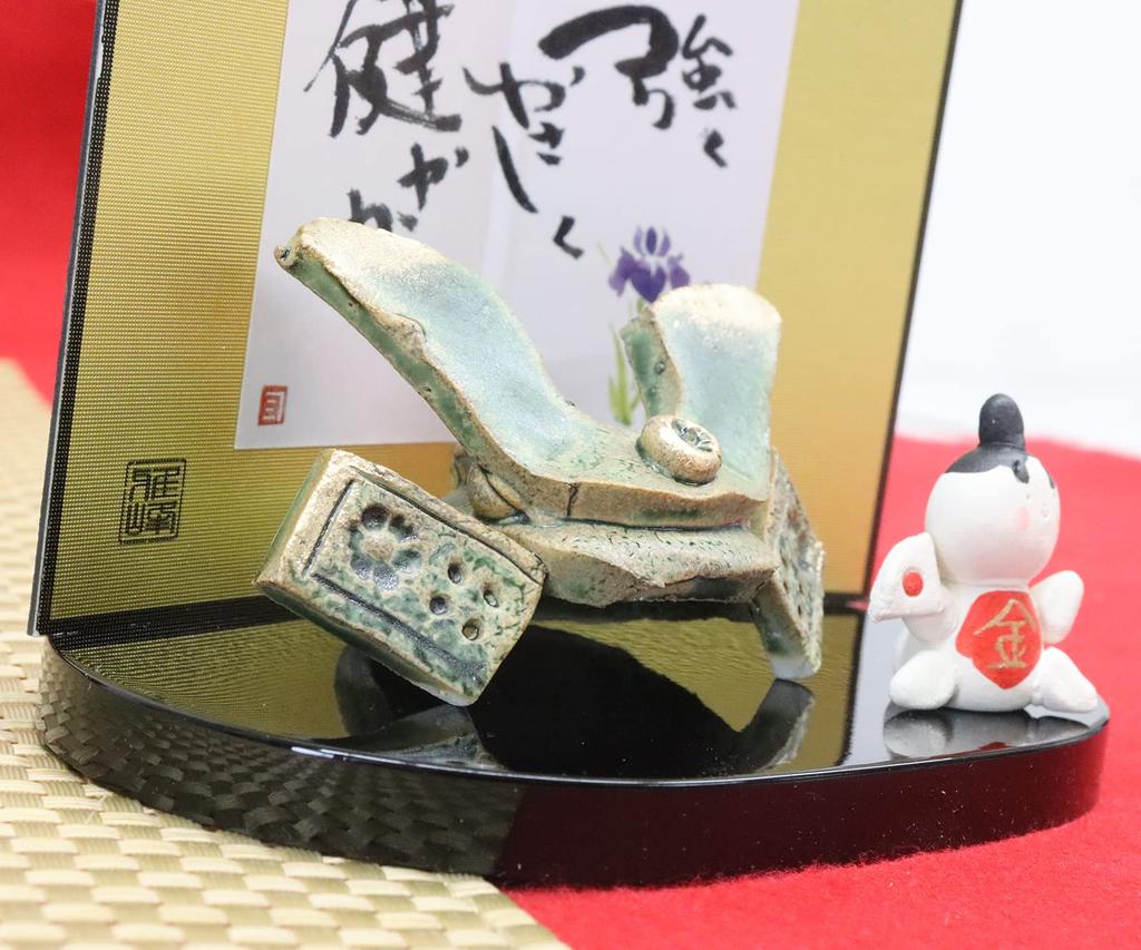Day Made In Ceramic Mini Compact Kabuto and Genki Do Made In Japan [Craftsman House] Boys' Doll, Japan, Palm-Sized Doll, (Children's Day),