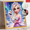 Disney Elsa Pearl Painting Handmade DIY Pearl Art Painting Simple Living Room Hanging Painting Decoration with Aurora Olaf Snow Castle CharmSparkle