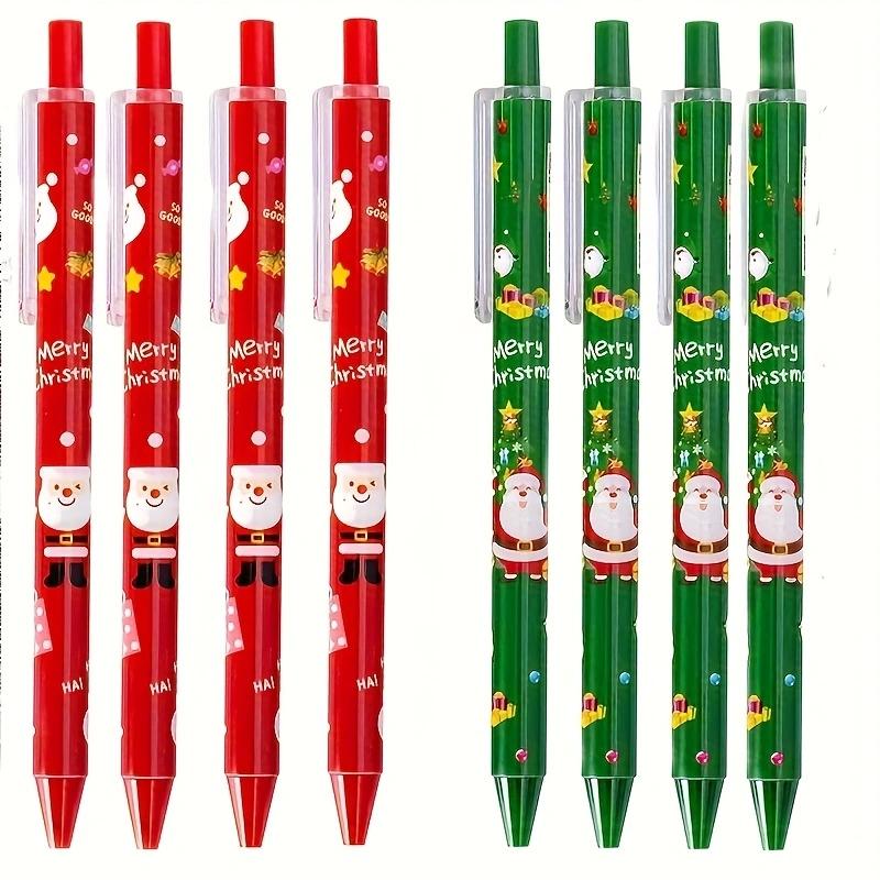 

4/6/8 шт. шариковых ручек с рисунком Деда Мороза, офисные и учебные шариковые ручки для письма, рождественские канцелярские подарки (черные чернила) 8 Pcs