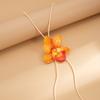 Orchid Flower Necklace Cloth Simulation Flower Earrings Personality Clavicle Chain  Ladies