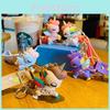 Entzückender Cartoon Einhorn Auto Schlüsselanhänger für Frauen Niedlicher PVC Schlüsselanhänger Zubehör Geschenk