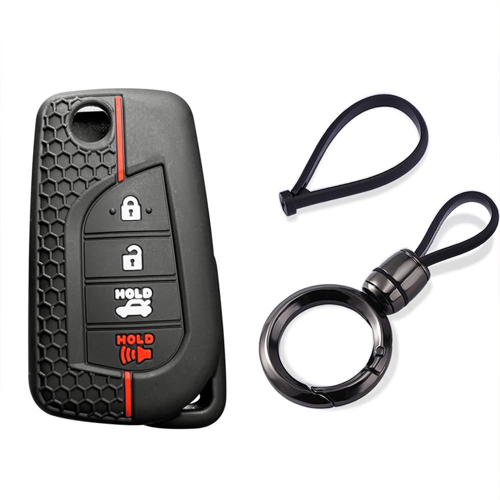 Key Cover Fob for Toyota Corolla Im Aygo Camry Levin Verso Yaris Prius Auris 2014 RAV4 Fortuner II C-HR Car Accessories Keychain