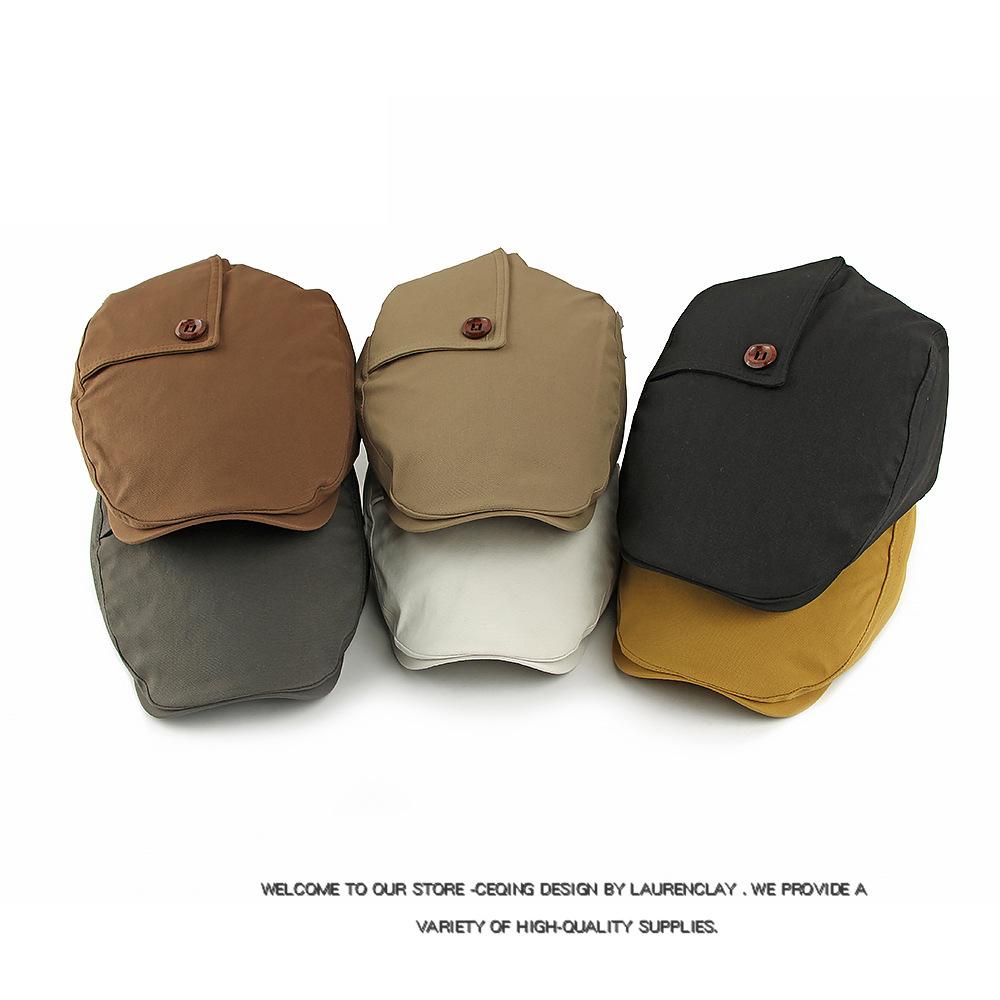 Spring Autumn Beret British Vintage Forward Cap Peaked Cap False Pocket Paintwork Cap