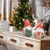 2 Stück/Set Kunstharzhandwerk Kunstharzgnome Elf Cartoon Weihnachtsmann Ornamente Dekoration Geschenke