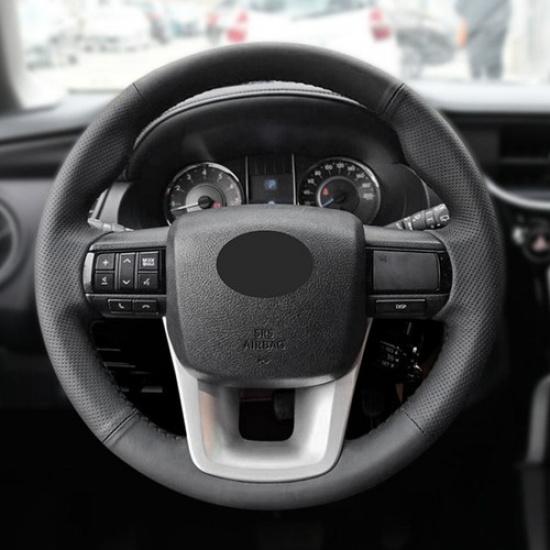 Полностью черная кожаная накладка на руль для Toyota Hilux 2015 2016 2017 2018