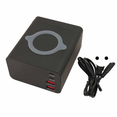 USB Şarj Yuvası 110W 4 Port Hızlı PD 65W USB A Şarj İstasyonu Telefon için Kablosuz Şarj Cihazı ile