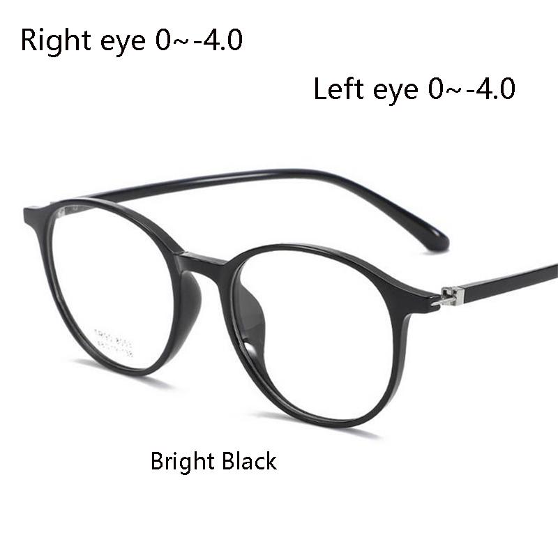 Transparent Round Nearsighted Glasses Women 1.56 Aspherical Lens Prescription Spectacle Men Diopter 0 -0.5 -1.0 To -4.0