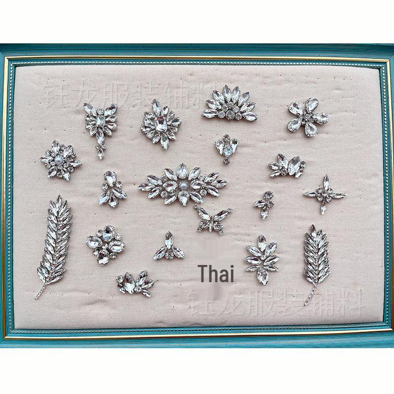 White Rhinestone DIY Hotfix Adhesive Fabric for Crystal Ornaments & Shoe Box Decorations